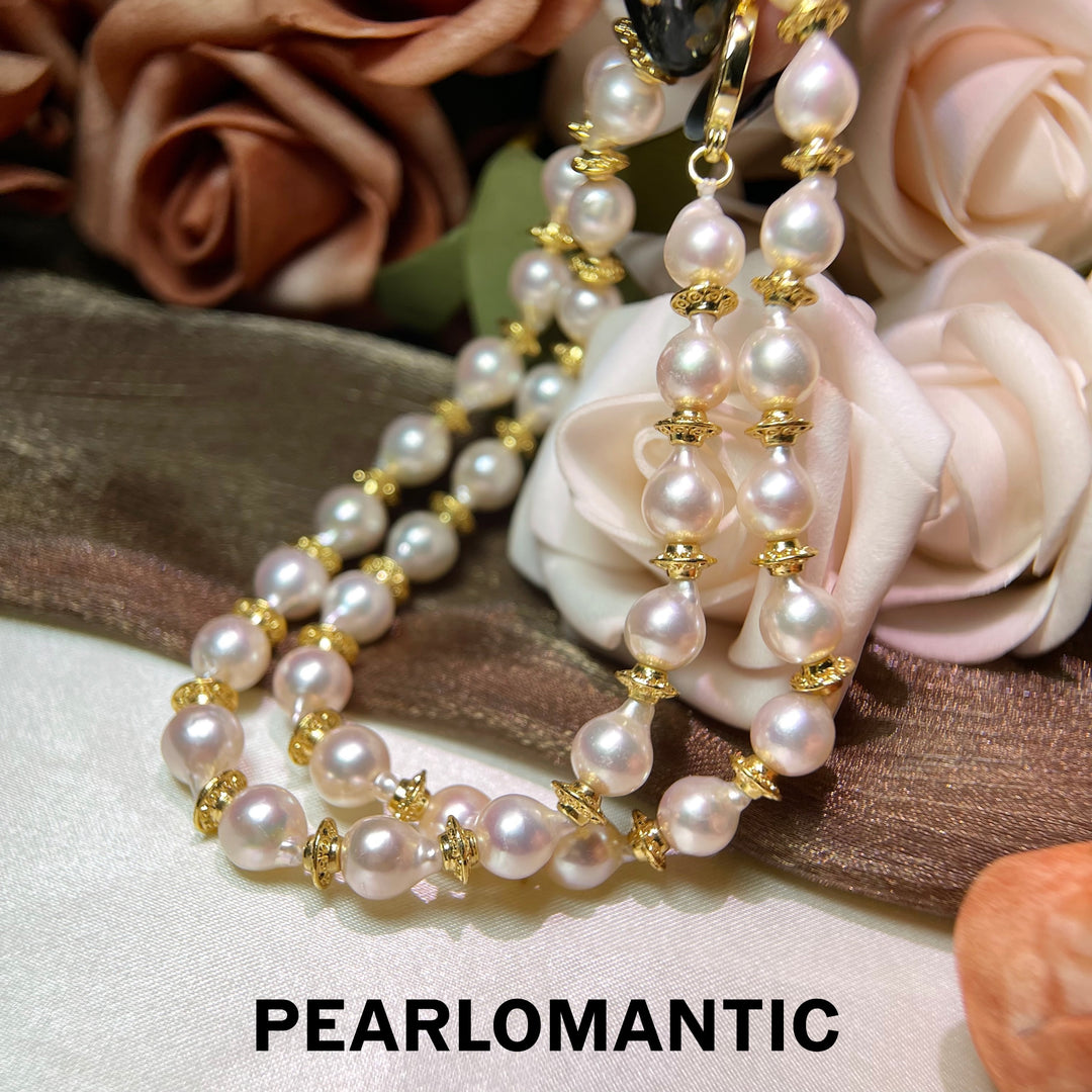 [Designer’s Choice] Rosé Baroque 6.5–7.5mm Akoya Pearl 14K Gold-Filled Vintage Necklace