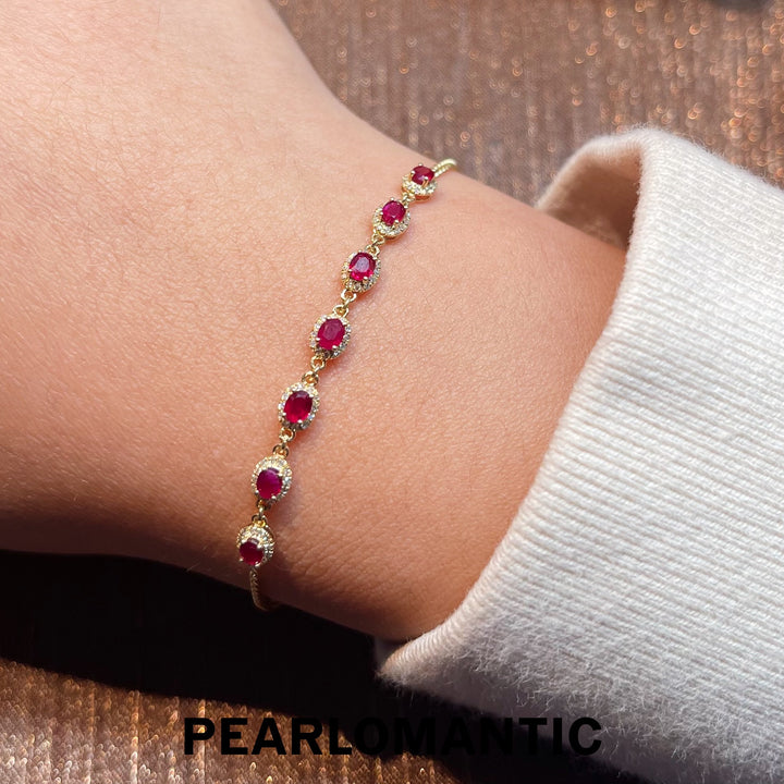 [Fine Jewelry] 18k Gold & Ruby & Diamonds Crimson Blaze Gold Bracelets