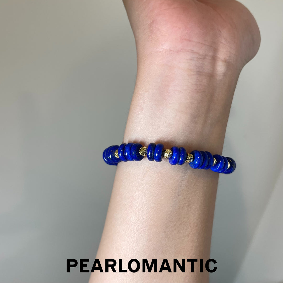 [Designer’s Choice] Midnight Orbit Old-Mine Lapis Lazuli Beaded Bracelet