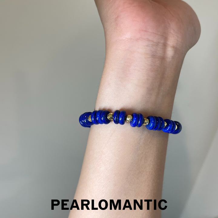 [Designer’s Choice] Midnight Orbit Old-Mine Lapis Lazuli Beaded Bracelet