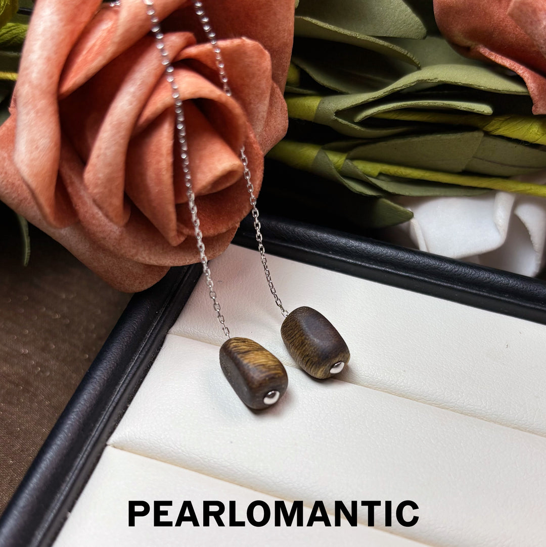 [Fine Jewelry] Akoya Madama Baroque Pearl Agarwood Convertible Threader Earrings