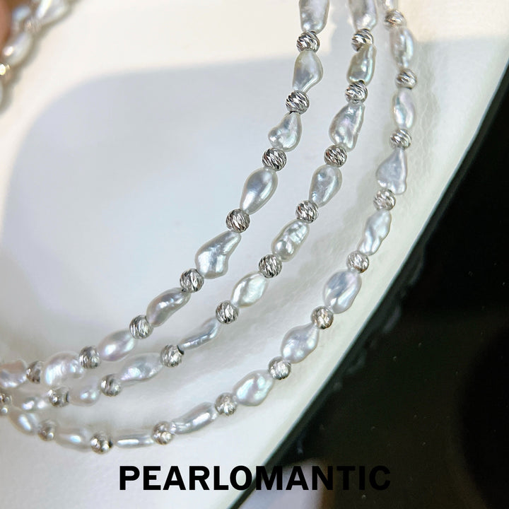 [Designer's Chioce] Australian White Keshi Pearl Moonlight Bead Bracelets w/ S925 Silver