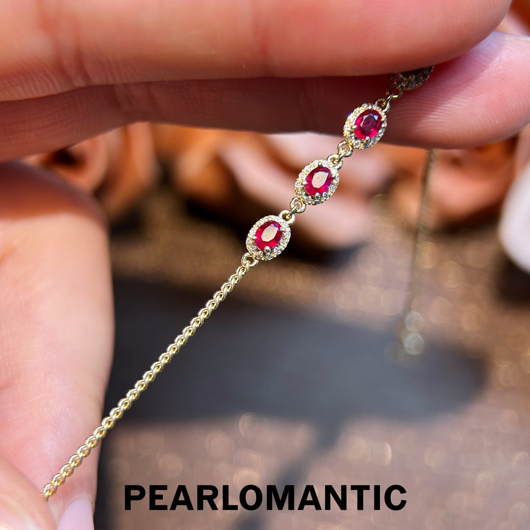 [Fine Jewelry] 18k Gold & Ruby & Diamonds Crimson Blaze Gold Bracelets