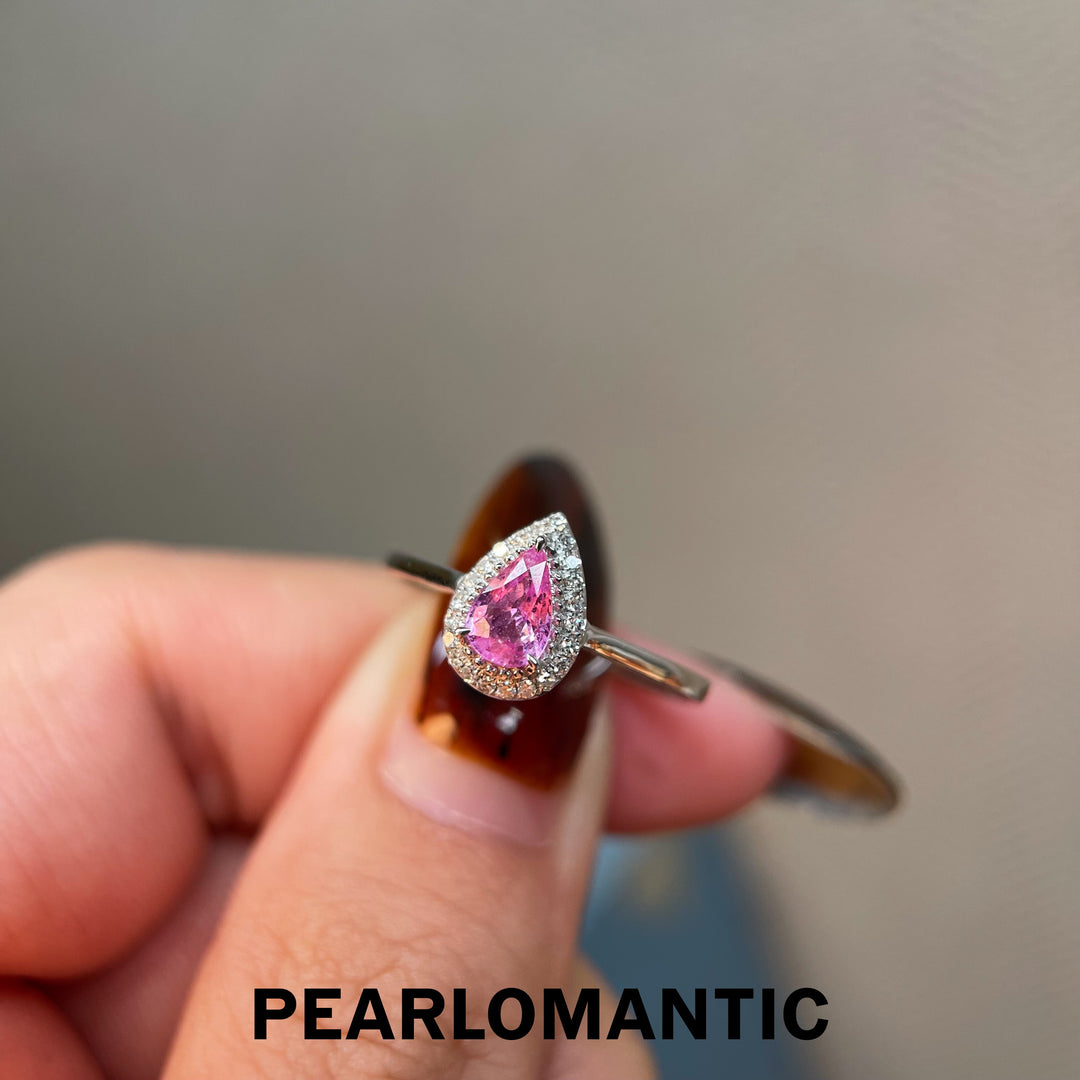 [Fine Jewelry] 18k Gold & Diamonds & Pink Sapphire Lotus Bloom Ring Size US6.5
