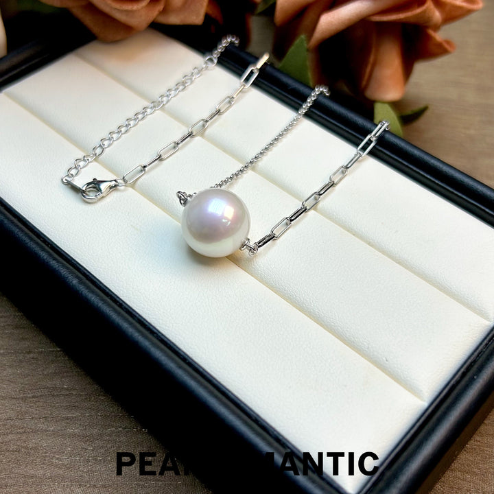 [Designer's Choice] Freshwater Pearl 13.7mm White Pinky Tone AB Style Chain Pendants