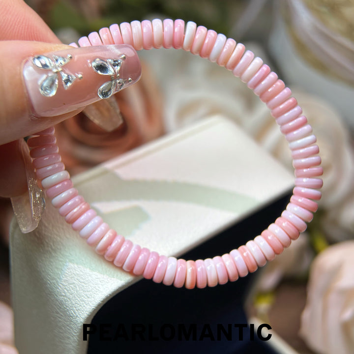 [Designer’s Choice] Blush Serenity 8mm Pink Conch Shell Disc Beaded Bracelet