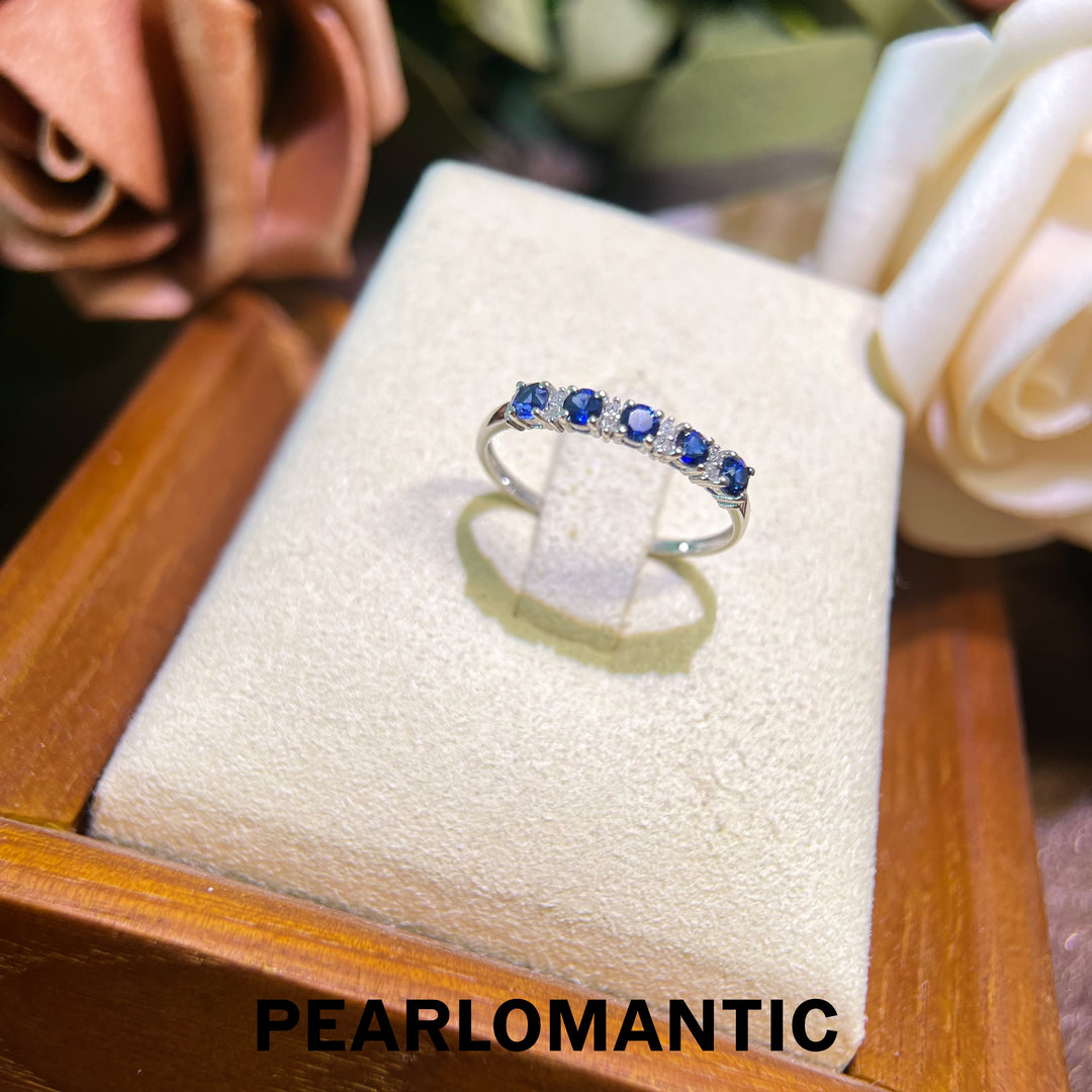 [Fine Jewelry] Sapphire & Diamonds & 18k White Gold Eternity Rings