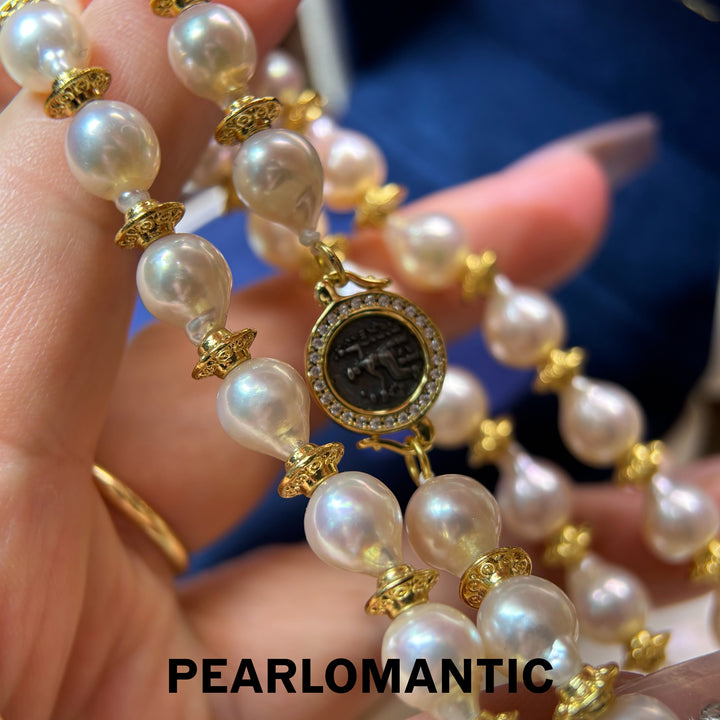 [Designer’s Choice] Rosé Baroque 6.5–7.5mm Akoya Pearl 14K Gold-Filled Vintage Necklace