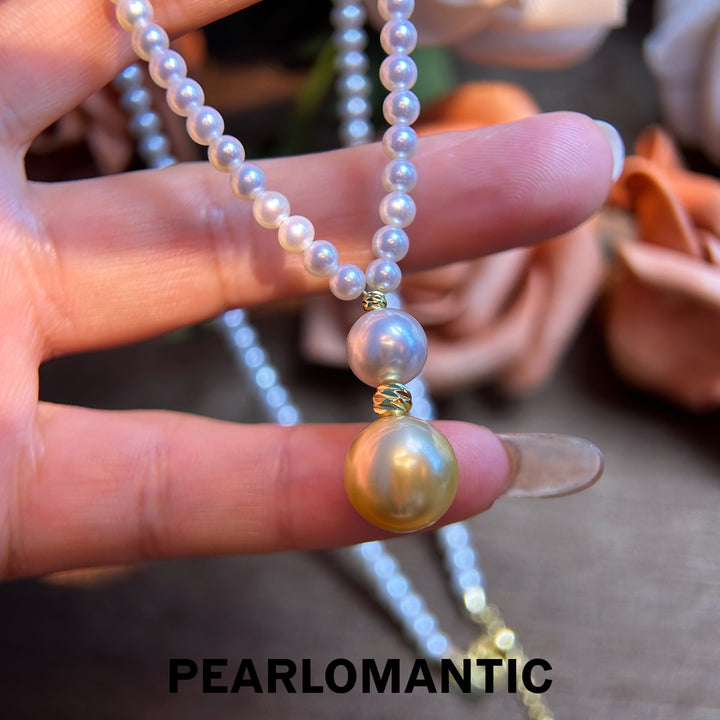 [Designer's Choice] Unique Freshwater & South Sea Pearl Blend S925 Silver Necklace