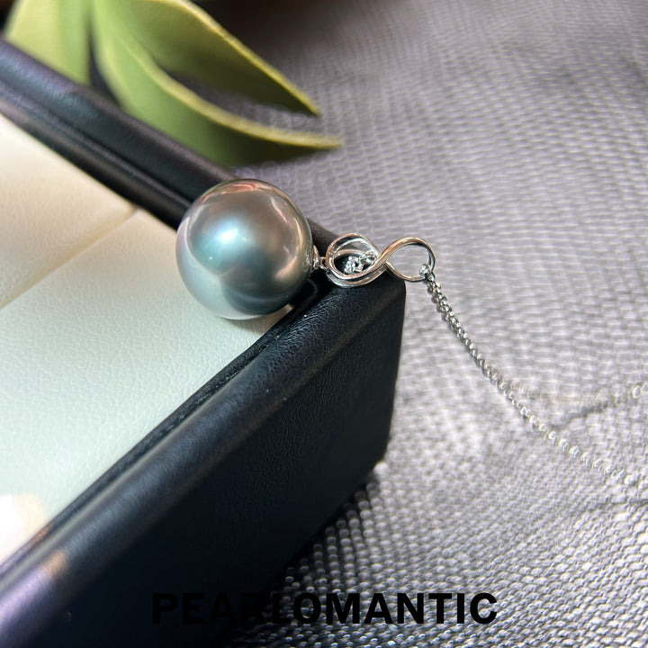 [Fine Jewelry] Infinity Charm Exquisite 18K Gold &amp; Diamond Black Pearl Pendant