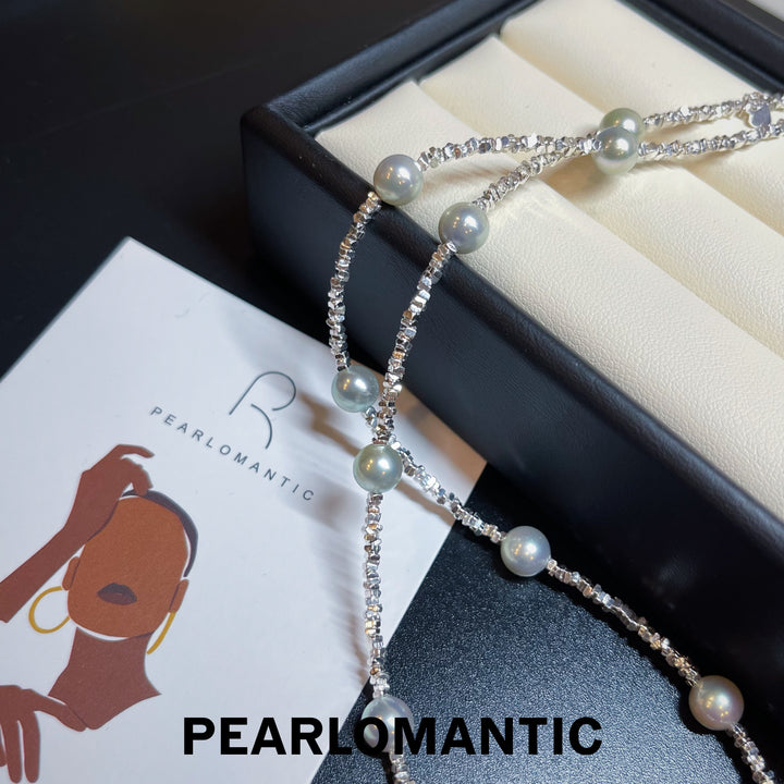 [Designer's Choice] Akoya 6-7mm Pearl Spaced Dainty Necklace w/ S925