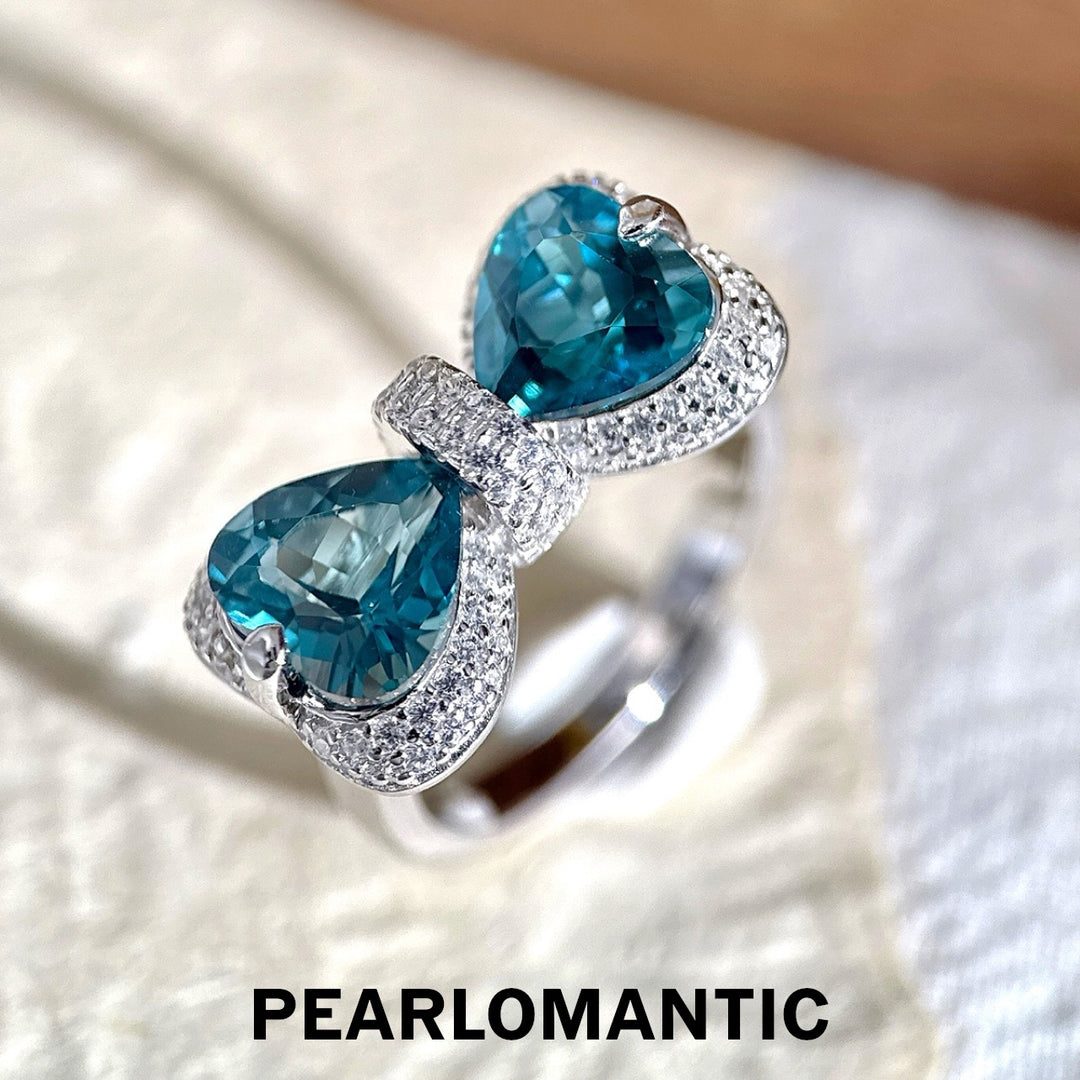 [Designer’s Choice] Blue Ribbon Natural London Blue Topaz Statement Ring in S925 Silver