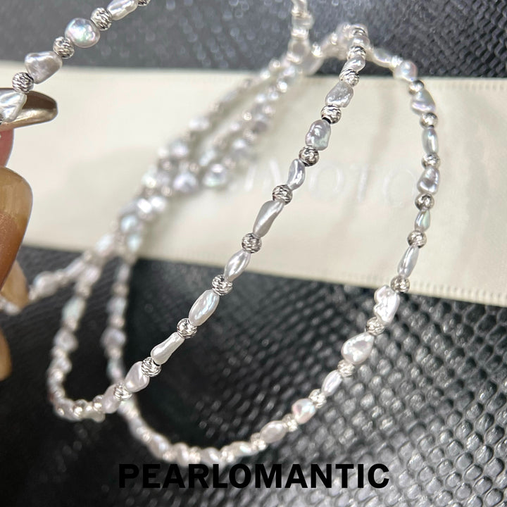 [Designer's Chioce] Australian White Keshi Pearl Moonlight Bead Bracelets w/ S925 Silver