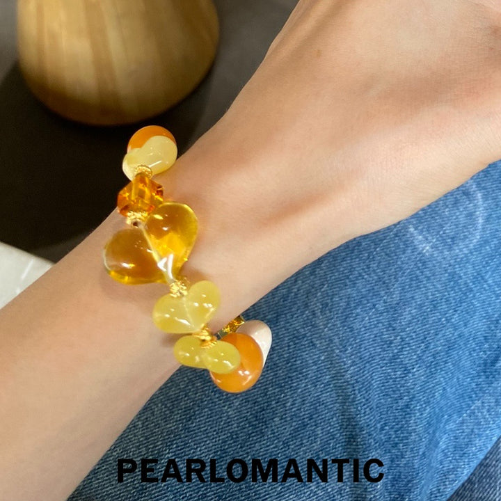 [Group-Buying] Golden Glow: Amber & Beeswax Amber Synergy Bracelet w/ S925 Silver