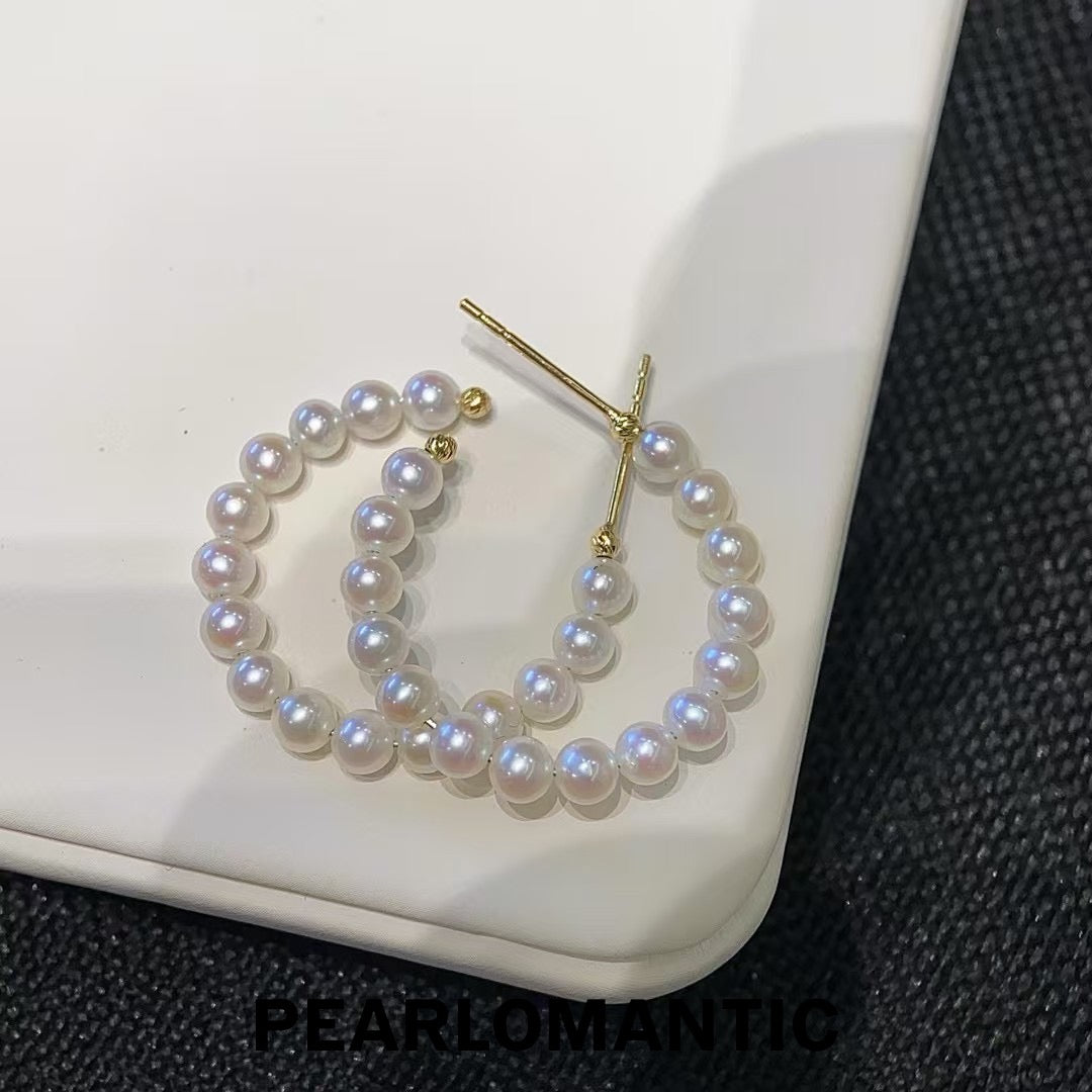 [Fine Jewelry] 18k Gold & Freshwater Baby Pearl 3-3.5mm Earrings Essential