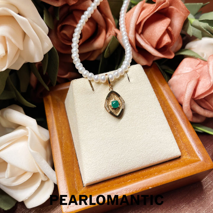 [Fine Jewelry] 18k Gold & Emerald & Diamonds Inspired Brushed Texture Pendants