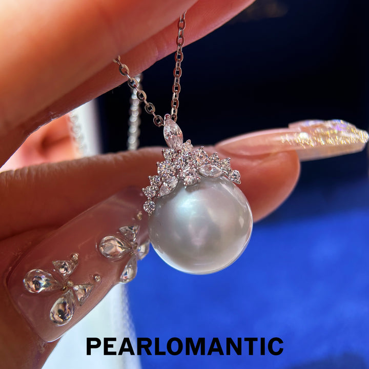 [Fine Jewelry] Snow Crown 14.6mm 4A+ Australian White South Sea Pearl PT900 Pendant