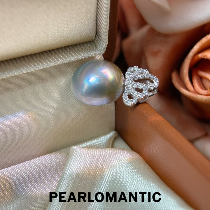 [Elección del diseñador] Colgante de corona con perla Mabe de 11 mm Radiant Galactic Glow