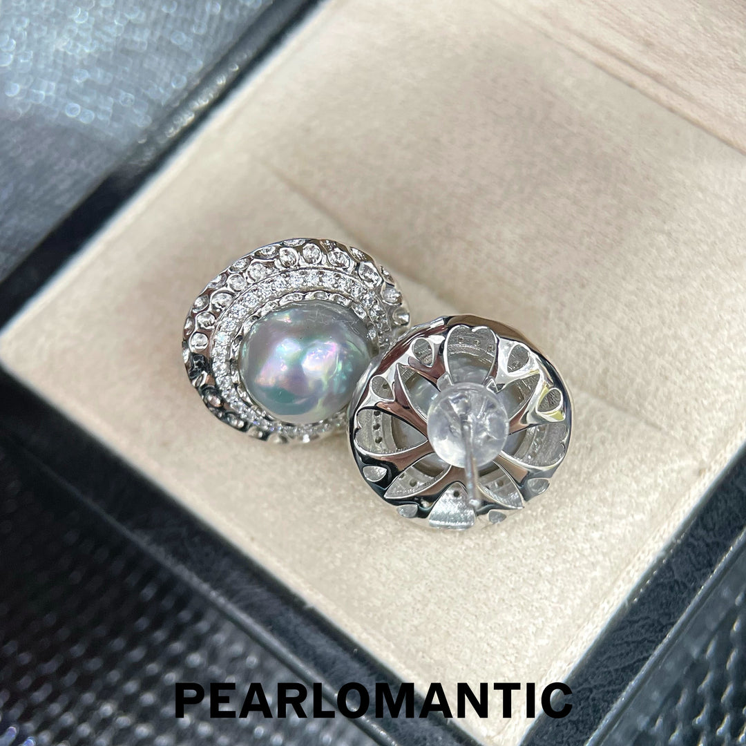 [Designer's Choice] Australian White Pearl Moonstone Glow Earrings w/ S925 Silver