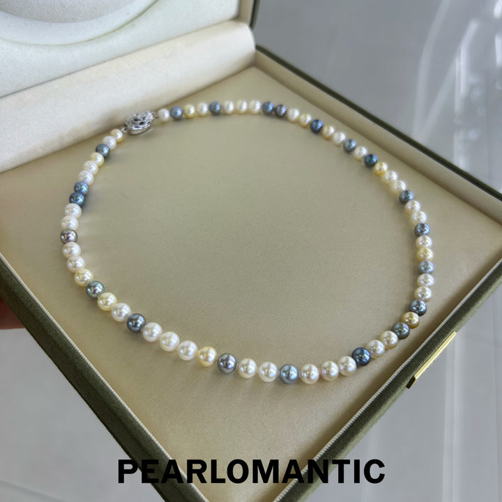 [Fine Jewelry] Akoya Pearl 6-7mm Multi-color Classic Necklaces w/ S925 Silver