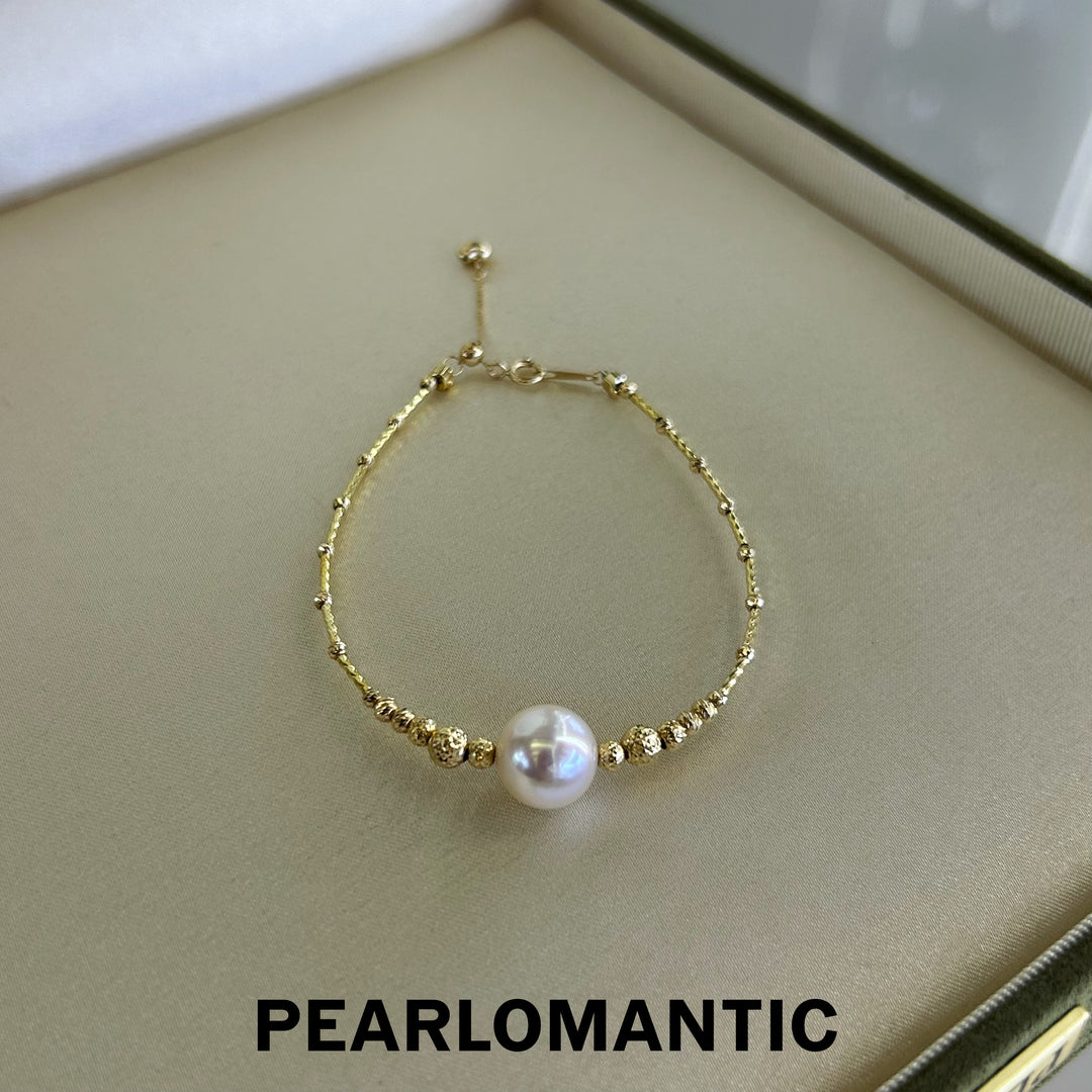 [Fine Jewelry] 18k Gold & Akoya 9.5-10mm Excellent Luster Bracelets 16+3cm