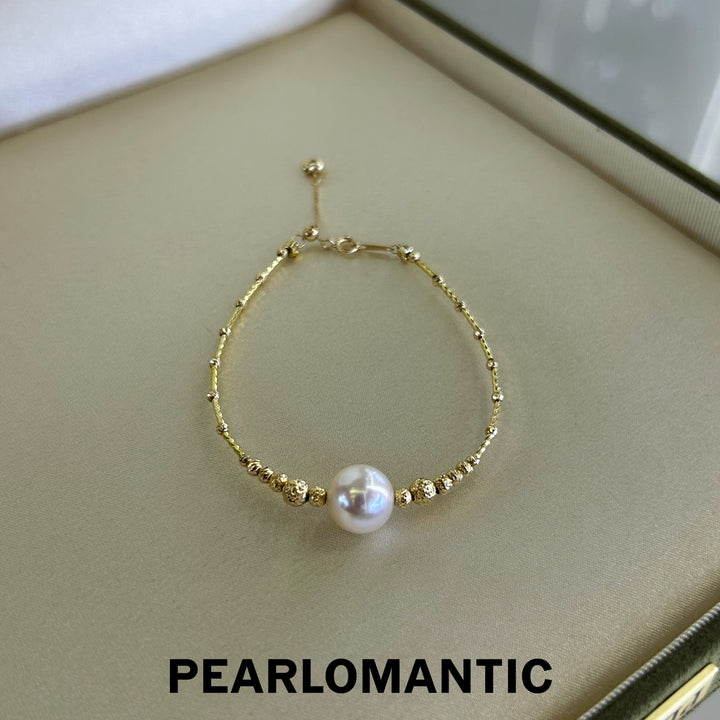 [Fine Jewelry] 18k Gold & Akoya 9.5-10mm Excellent Luster Bracelets 16+3cm