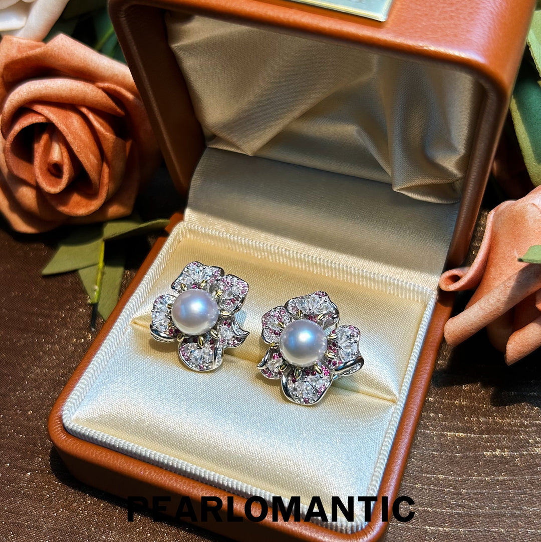 [Designer's Chioce] Australian White Pearl Luminous Gem Glow S925 Silver Earrings