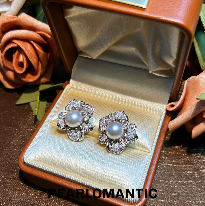 [Designer's Chioce] Australian White Pearl Luminous Gem Glow S925 Silver Earrings