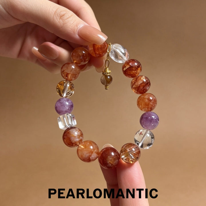 [618 Sale] 12–13mm Natural Crystal Autumn Color Bracelet