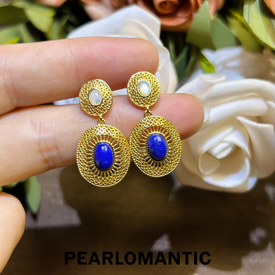 [Everyday Essentials] Lapis Lazuli & MOP Soluna Buccellati Style Earrings