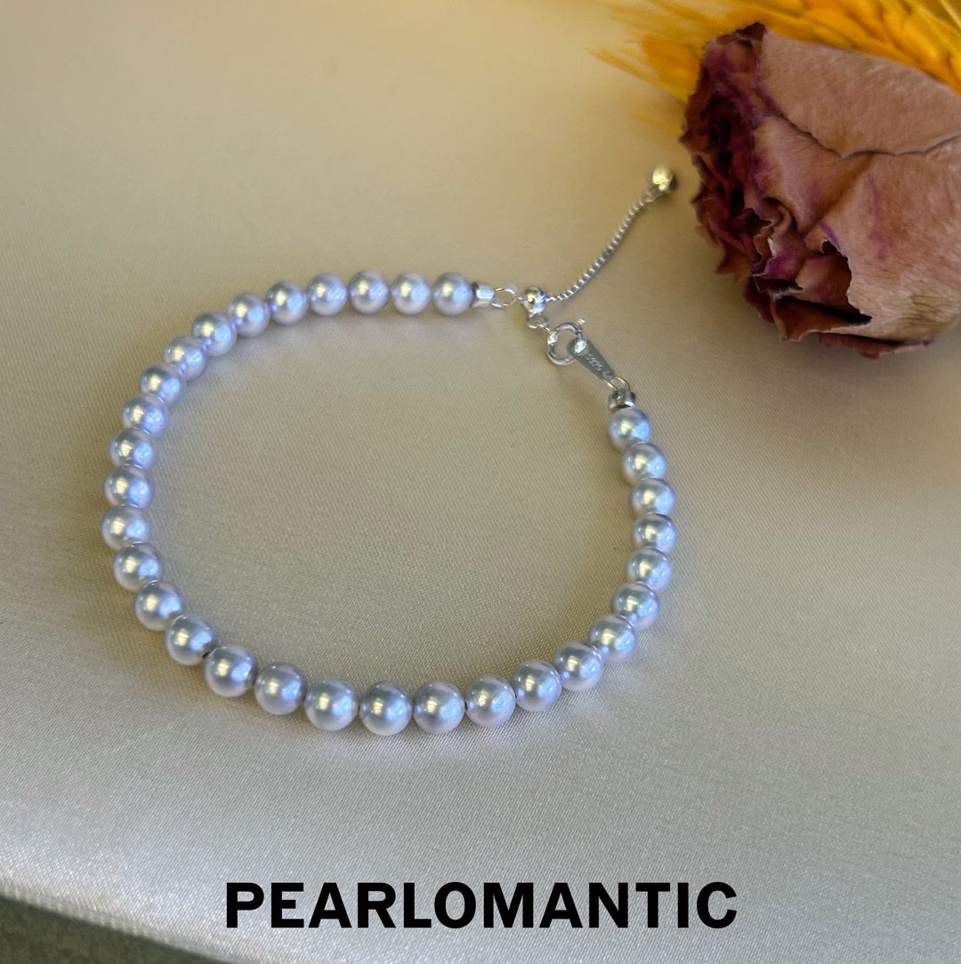 [Designer's Choice] Akoya Pearl Silver Blue Classic Must-Have Bracelet Adjustable