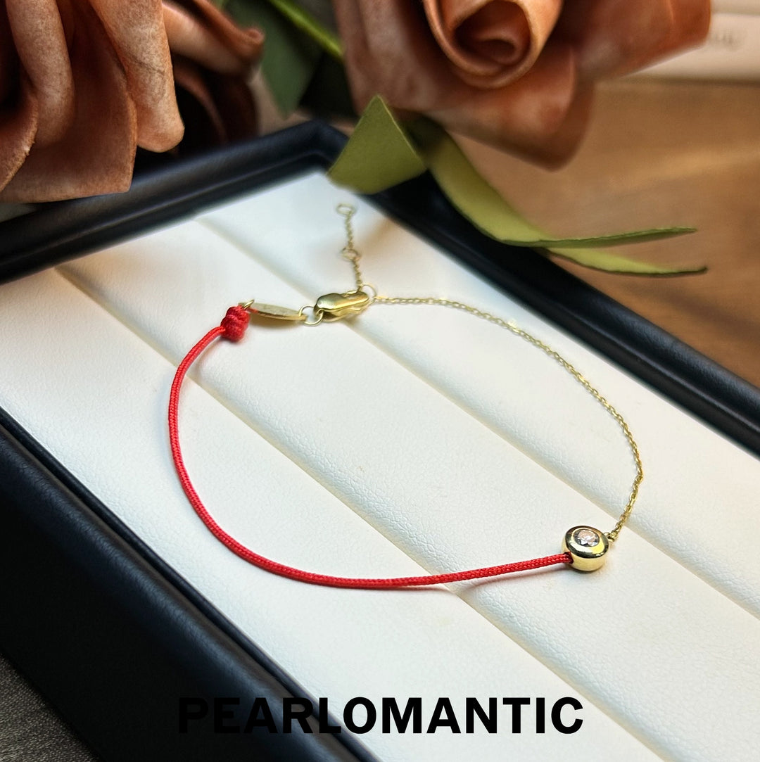 [Fine Jewelry] Diamonds & 18k Gold Red String Bracelets 17+2cm