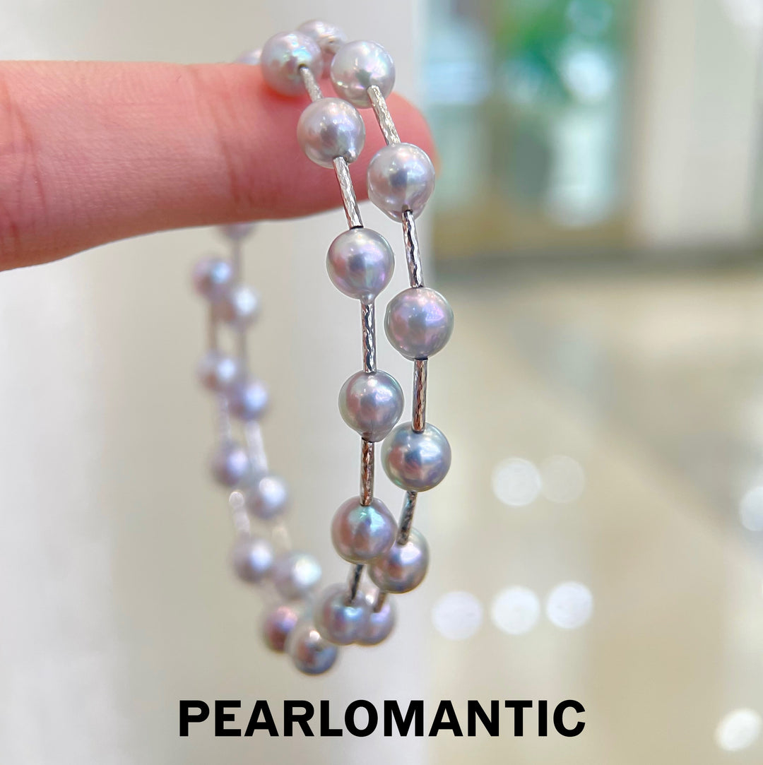 [Fine Jewelry] Frost Glow Akoya Madama Color Baroque Pearl Bracelet 18K White Gold