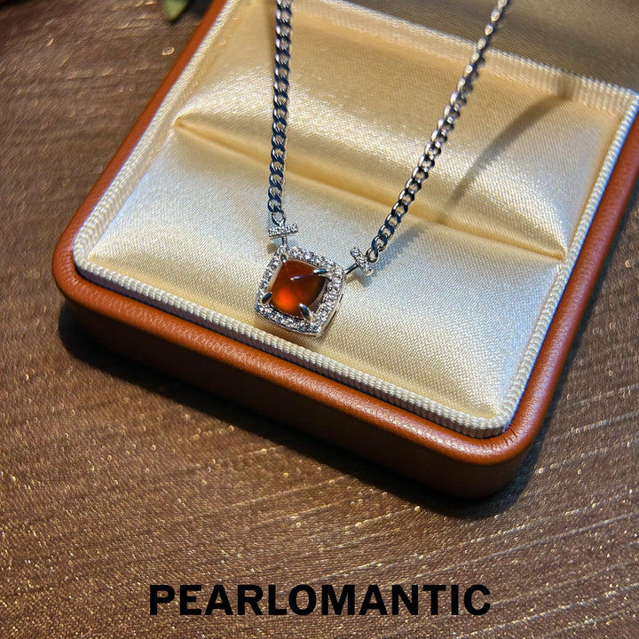 [Designer's Choice] Fiery Garnet Cuban Link Radiance S925 Adjustable Necklace