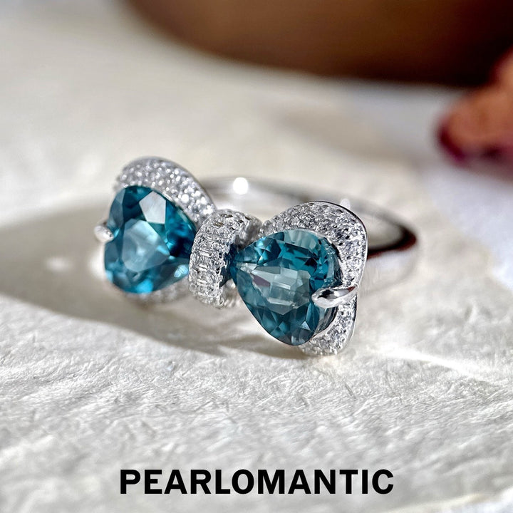 [Designer’s Choice] Blue Ribbon Natural London Blue Topaz Statement Ring in S925 Silver