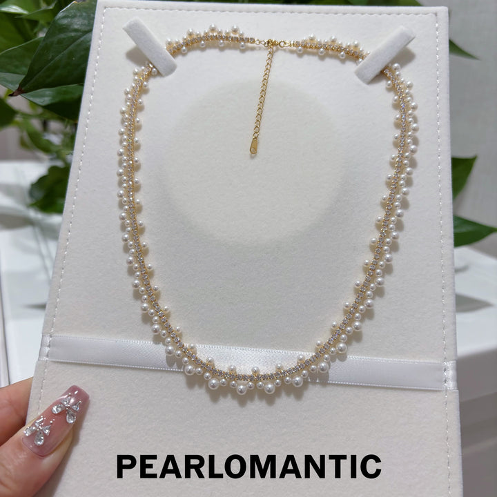 [Designer’s Choice] Woven Pearl 5A Freshwater Pearl S925 Gold-Plated Necklace 40+5cm