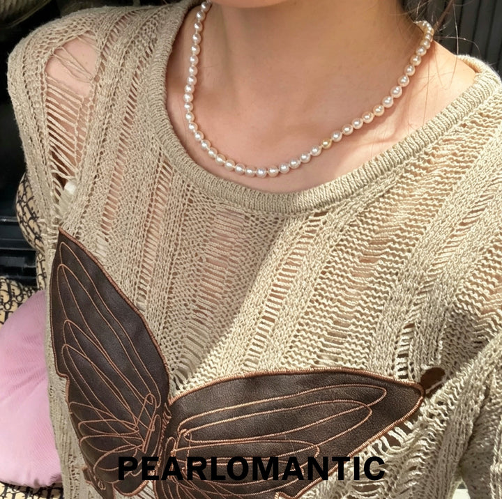 [Designer’s Choice] Candy Glow 5–6mm Japanese Akoya Baroque Pearl Multicolor Necklace