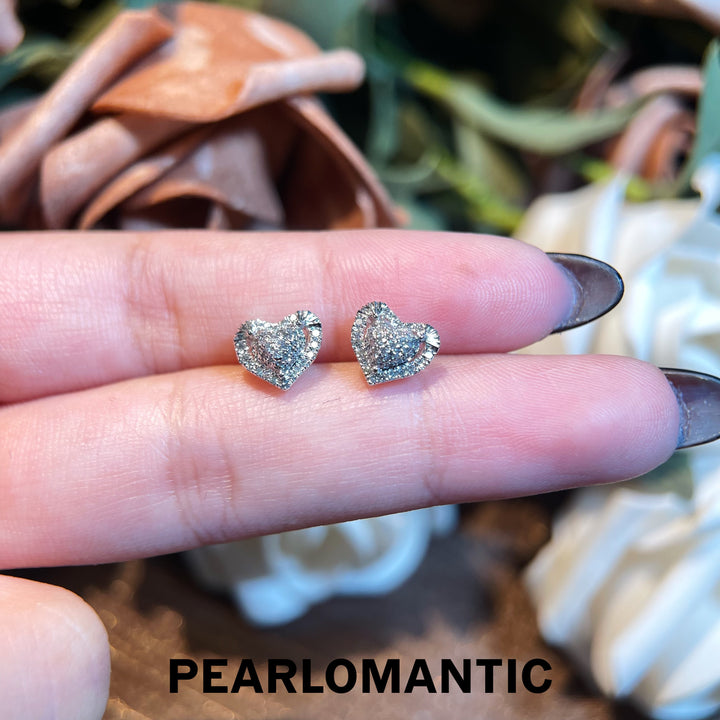 [Fine Jewelry] 18k Gold & Diamonds 0.42ct Heart Shape Earring Studs