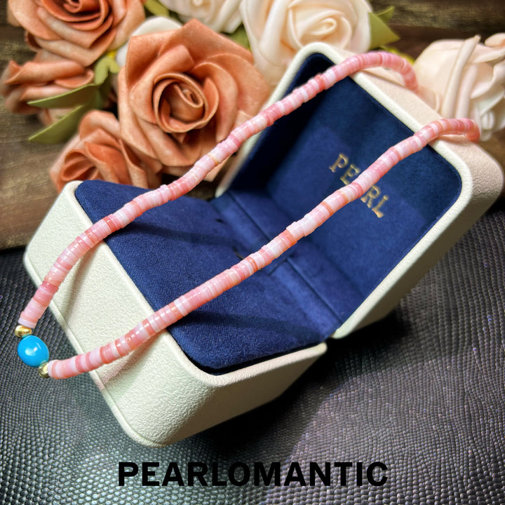 [Designer’s Choice] Blush Harmony Conch Shell &amp; Sleeping Beauty Turquoise Bracelet