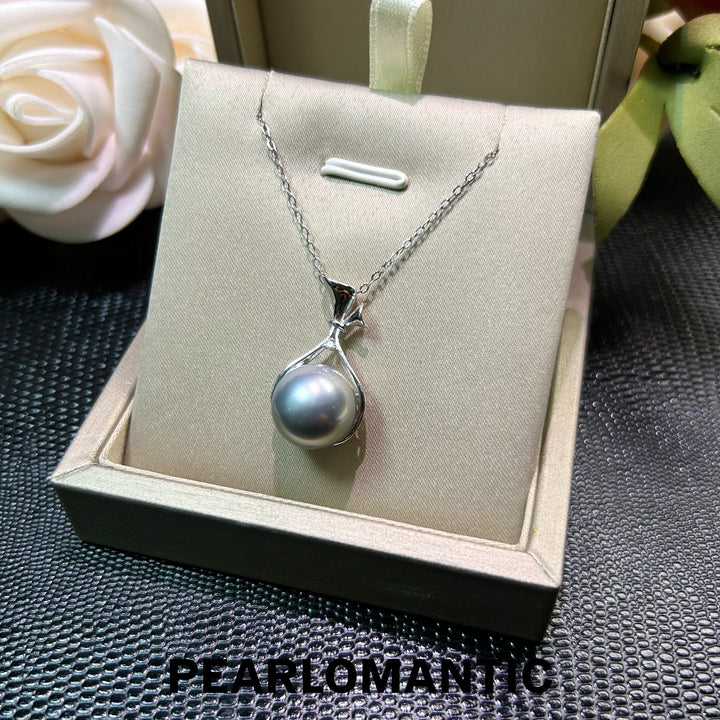 [Fine Jewelry] Mystic Night Unique 12mm Tahiti Black Pearl Pendant w/ 18K Gold