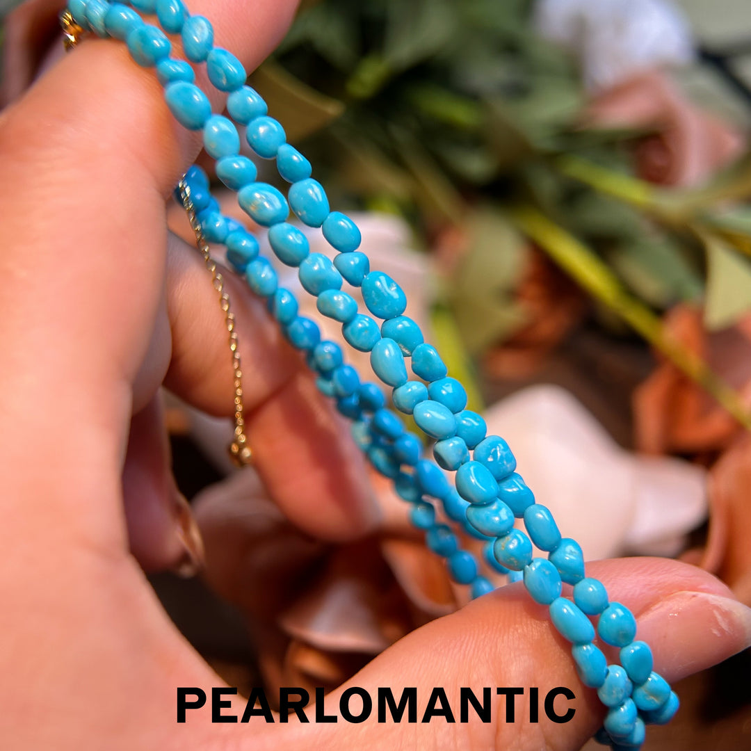 [Designer's Choice] Sleeping Beauty Turquoise Oceanic Charm Adjustable Necklace w/ S925 Silver