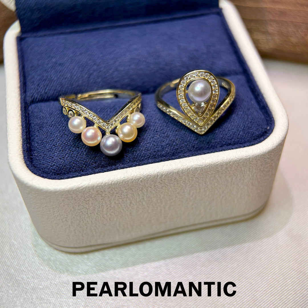 [Designer’s Choice] Candy Cascade 2.5–5mm 5A Akoya Pearl Adjustable Two-Way Statement Ring