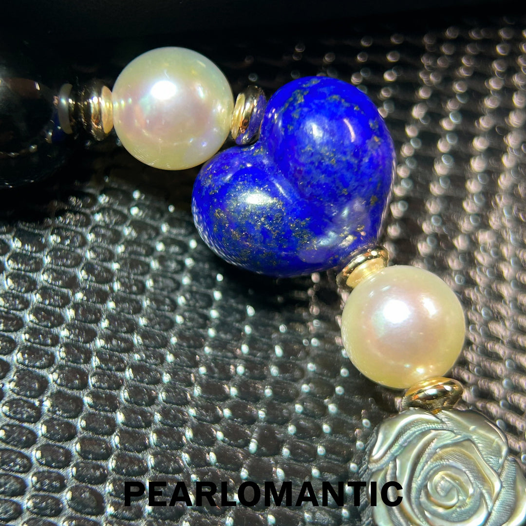 [Designer's Choice] Akoya Pearl & MOP & Crystals & Blue Heart Bracelets