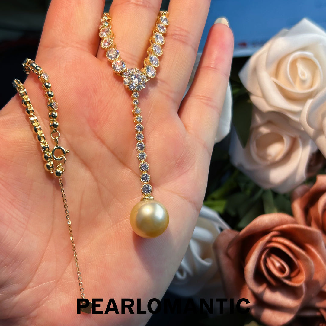 [Mid-Year Sale] Sunlight Grace – S925 Silver & South Sea Pearl Y-Necklace