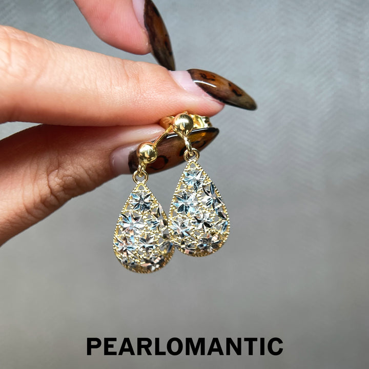 [618 Sale] Italy Made Two-Tone Flower Water Drop Earrings w/ S925 Silver