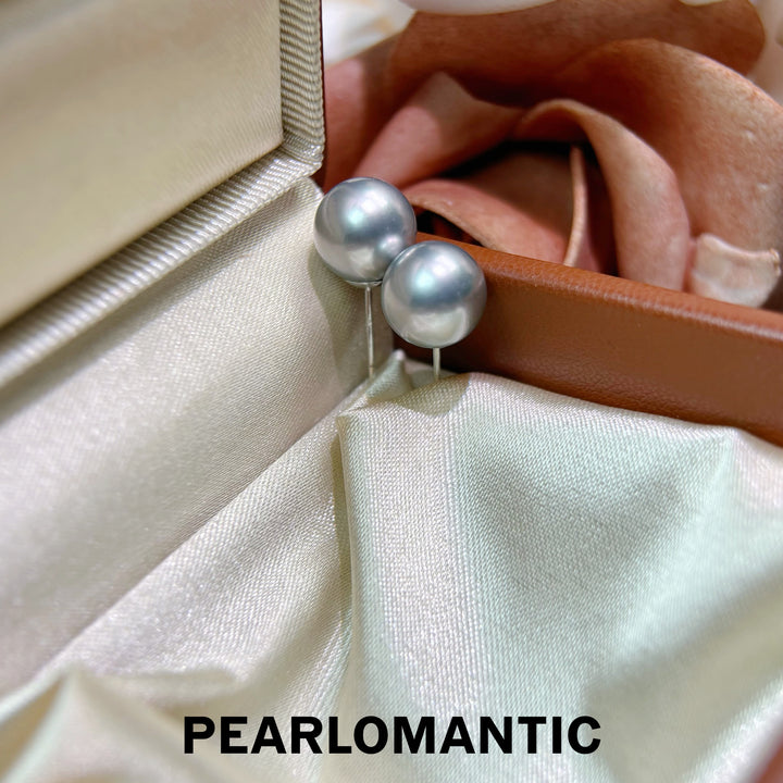 [Fine Jewelry] Tahitian Platinum Gray Pearl PT900 Stud Earrings