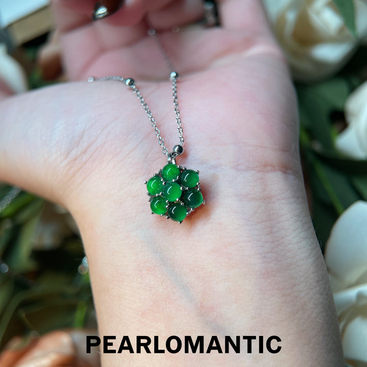 [Designer's Choice] S925 Silver & Jade Verdant Bloom Chalcedony Pendants w/ Chain