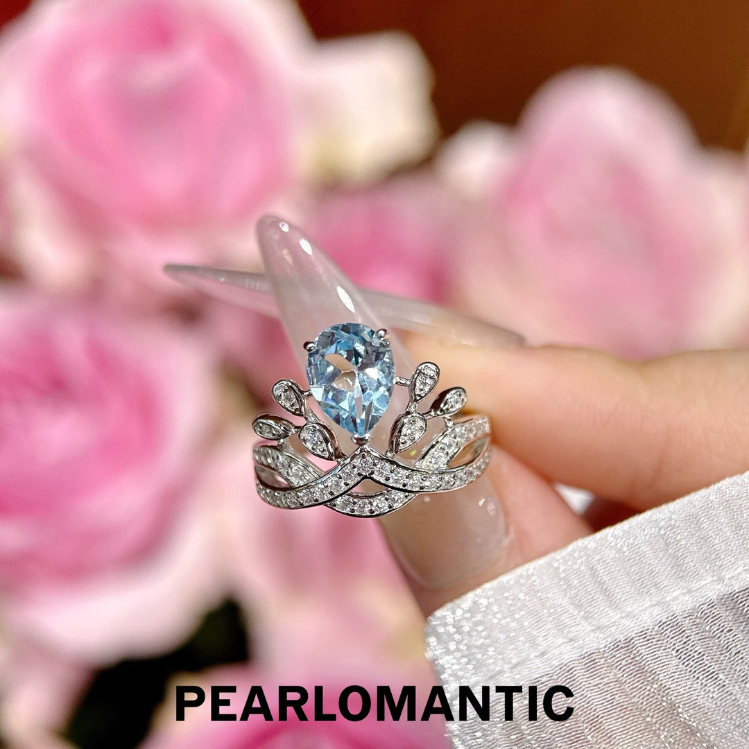 [Designer’s Choice] Ice Crown Swiss Blue Topaz Crown Ring 2ct S925