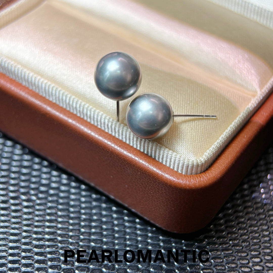 [Fine Jewelry] Tahitian Platinum Gray Pearl PT900 Stud Earrings