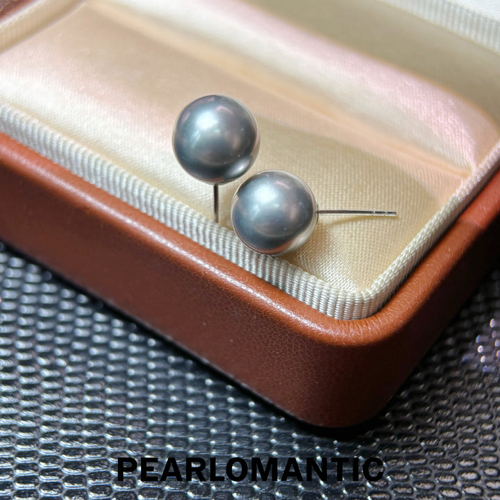 [Fine Jewelry] Tahitian Platinum Gray Pearl PT900 Stud Earrings